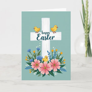 Påskkort med blomsterarrangemang kort