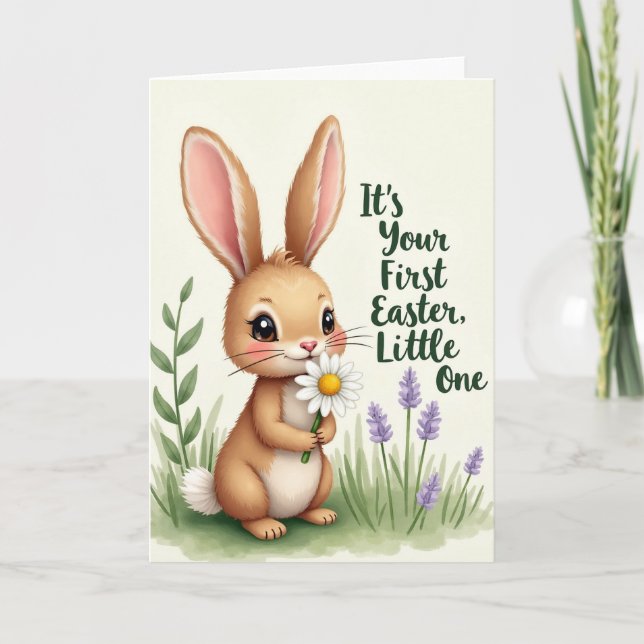 Påskkort med Bunny och Daisy Kort (Framsida)