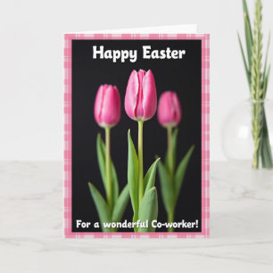Påskkort med rosa blomning kort