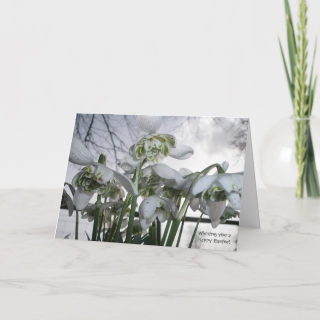 Påskkort med Snowdrops Helgkort (Framsida)