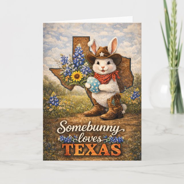 Påskkort med Somebunny Loves Texas Kort (Framsida)
