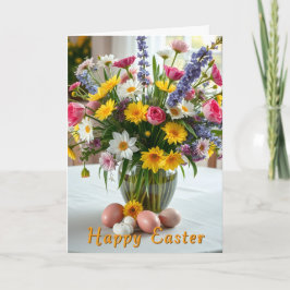 Påskkort med vårblommor helgkort