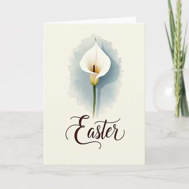 Påskkort med vit blomning kort (Framsida)