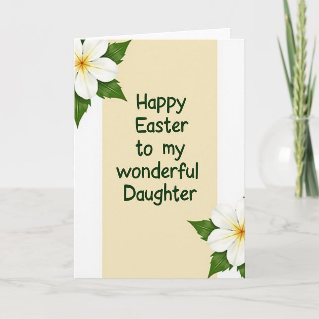 Påskkort till dotter med blommotiv kort (Framsida)