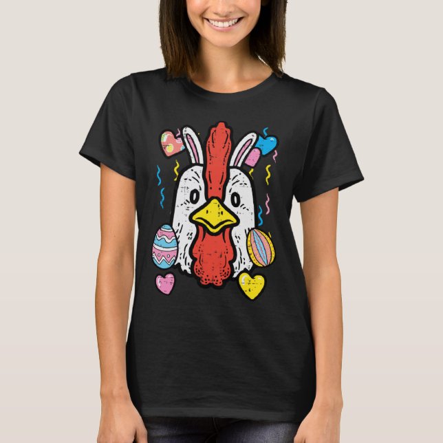 Påskkyckling ansikte vår kvinnor flickor barn småb t shirt (Framsida)