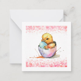 Påskkyckling (i vykortstil) hälsning anteckningskort