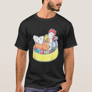 Påskkyckling Kaninöron Ägg Korg Gårdsdjur T Shirt