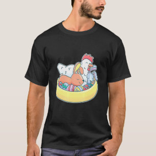 Påskkyckling Kaninöron Ägg Korg Gårdsdjur T Shirt