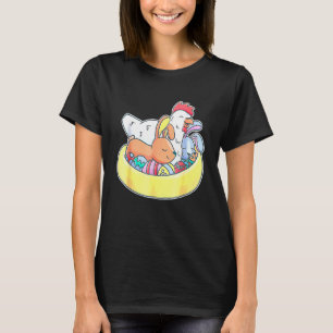 Påskkyckling Kaninöron Ägg Korg Gårdsdjur T Shirt