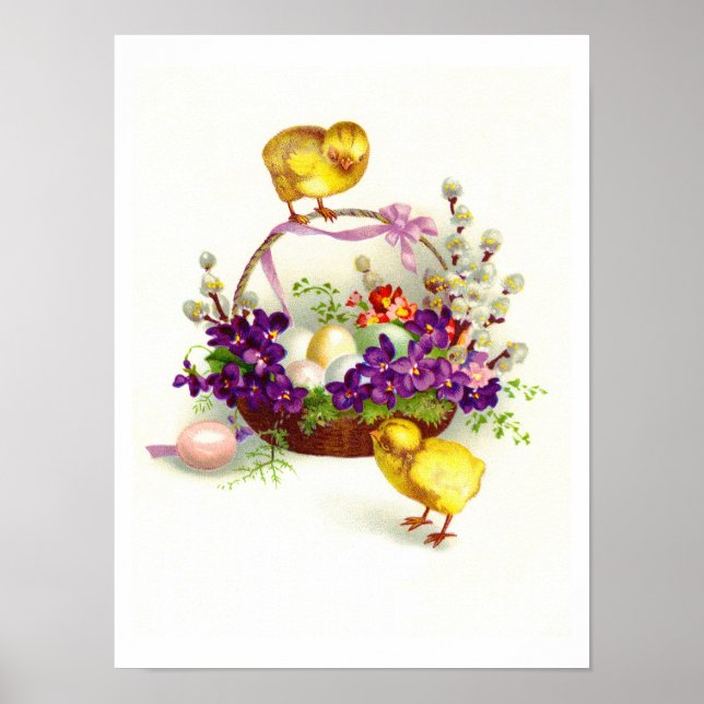 Påskkycklingar och ägg poster (Framsidan)