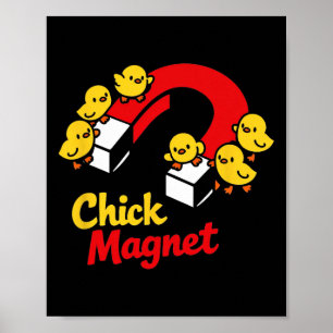 Påskkycklingmagnet Rollig kyckling Pun Grafisk Poster