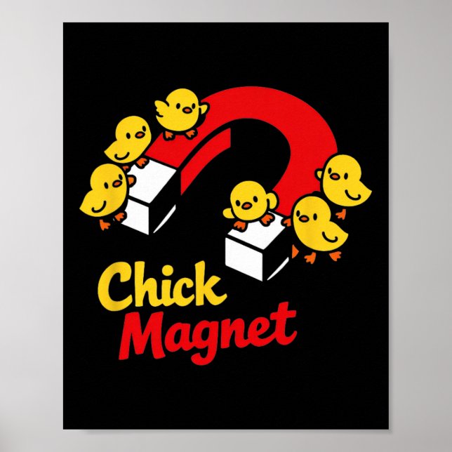 Påskkycklingmagnet Rollig kyckling Pun Grafisk  Poster (Framsidan)