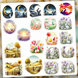 Påsklandskap Klistermärken