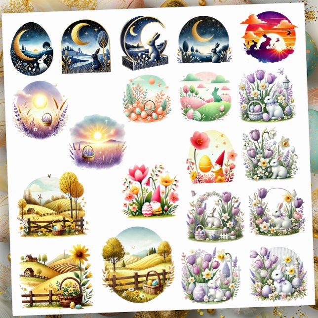 Påsklandskap Klistermärken (Skapare uppladdad)