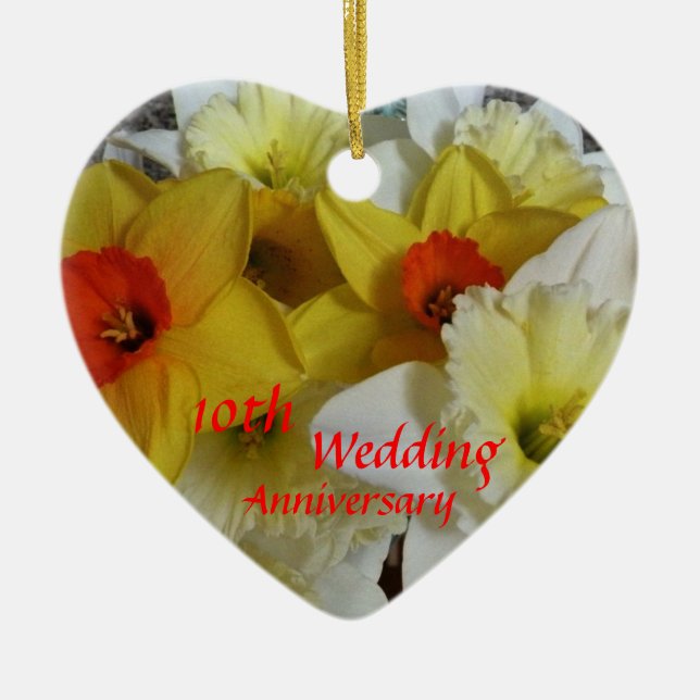 Påskliljaårsdagminnessak Julgransprydnad Keramik (Framsidan)