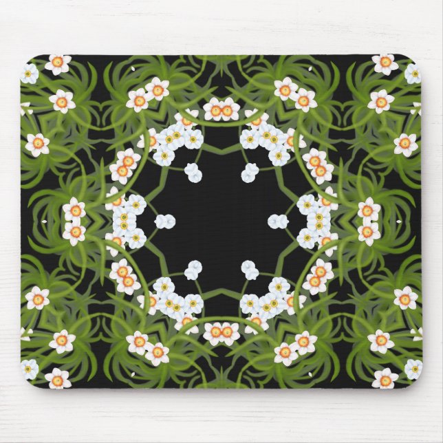 Påskliljar geometriska Mousepad Musmatta (Framsidan)