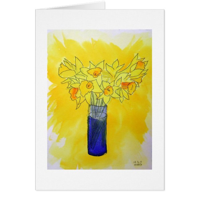 Påskliljar Hälsningskort (Framsidan)