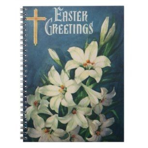 Påskliljor Blommor, Vintage religiös påsk Anteckningsbok