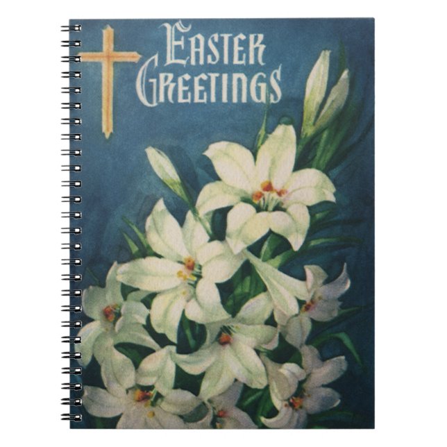 Påskliljor Blommor, Vintage religiös påsk Anteckningsbok (Framsidan)