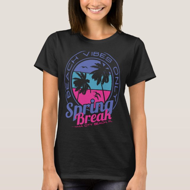 Påsklov Beach Vibes Endast Panama City Beach Fl T Shirt (Framsida)