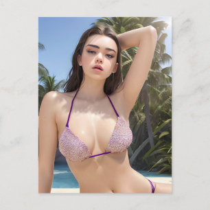 Påsklov Bikini-modellvykort Vykort