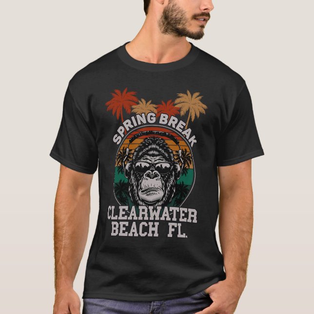 Påsklov Clearwater Beach Fl Gorilla Headphone T Shirt (Framsida)