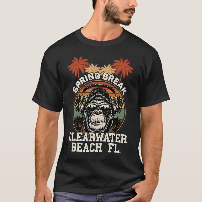 Påsklov Clearwater Beach Fl Gorilla Headphone T Shirt (Framsida)