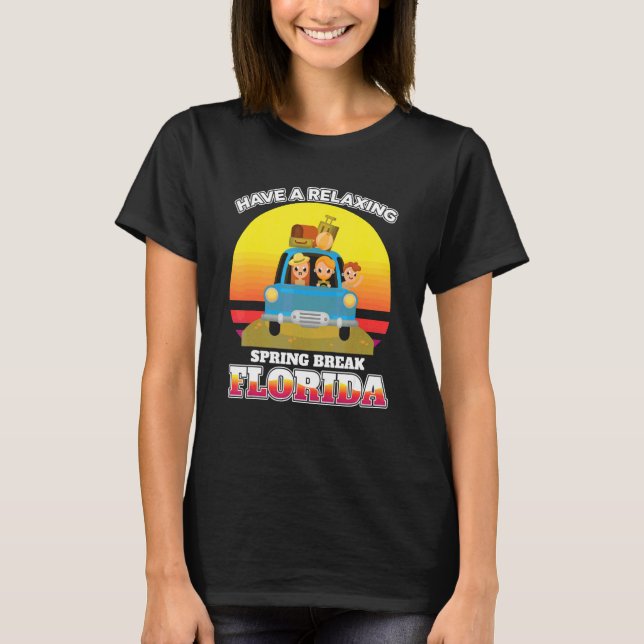 Påsklov Florida Car Travel Vacacation Mode T Shirt (Framsida)
