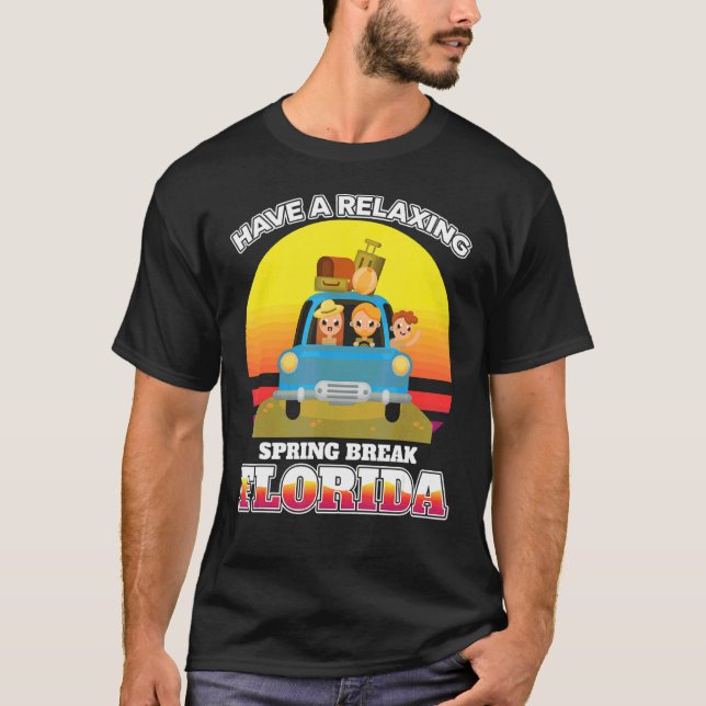 Påsklov Florida Car Travel Vacacation Mode T Shirt (Framsida)