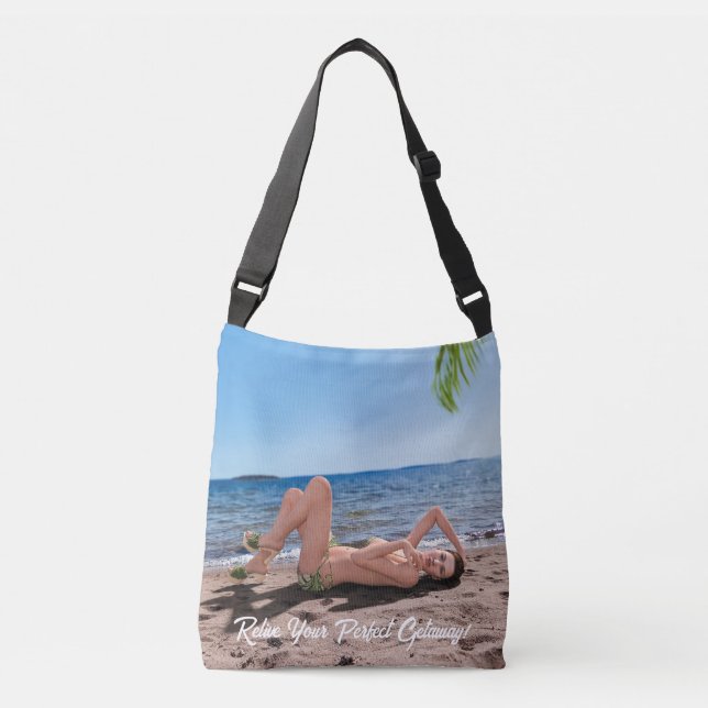 Påsklov Girl Ljuger på Sandy Beach Axelväska (Framsida)