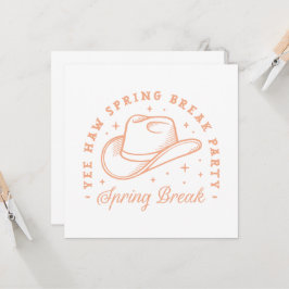 Påsklov party cowgirl-tema Peach färg Inbjudningar