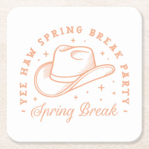 Påsklov party cowgirl-tema Peach färg Underlägg Papper Kvadrat