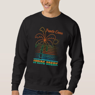 Påsklov Punta Cana Sunset Vintage Matching Wo Lång Ärmad Tröja