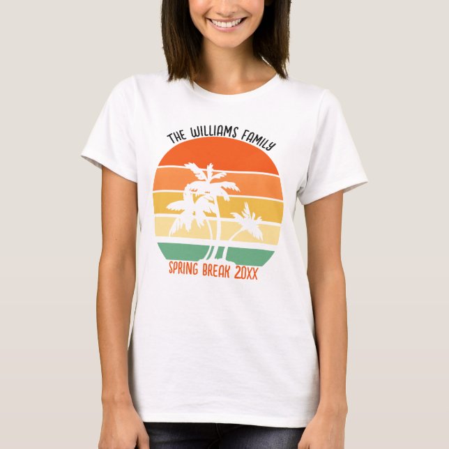 Påsklov Resa Beach Sunset Anpassningsbar Family T Shirt (Framsida)