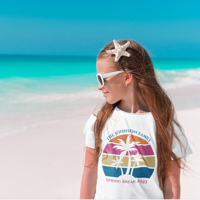 Påsklov Resa Beach Sunset Cute Anpassningsbar Girl T Shirt (Skapare uppladdad)