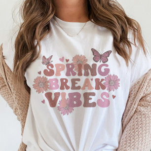 Påsklov Vibes Retro Blommigt Trendig Butterfly T Shirt