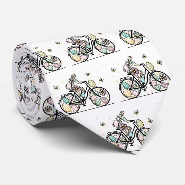 Påskmönster cykeldesign slips (Rullad)
