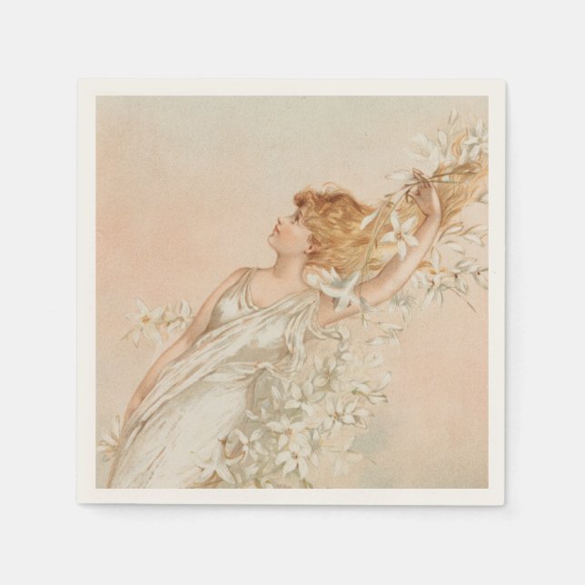 "Påskmorgon" - Vintage tryck, L. Prang & Co. Pappersservett (Framsidan)