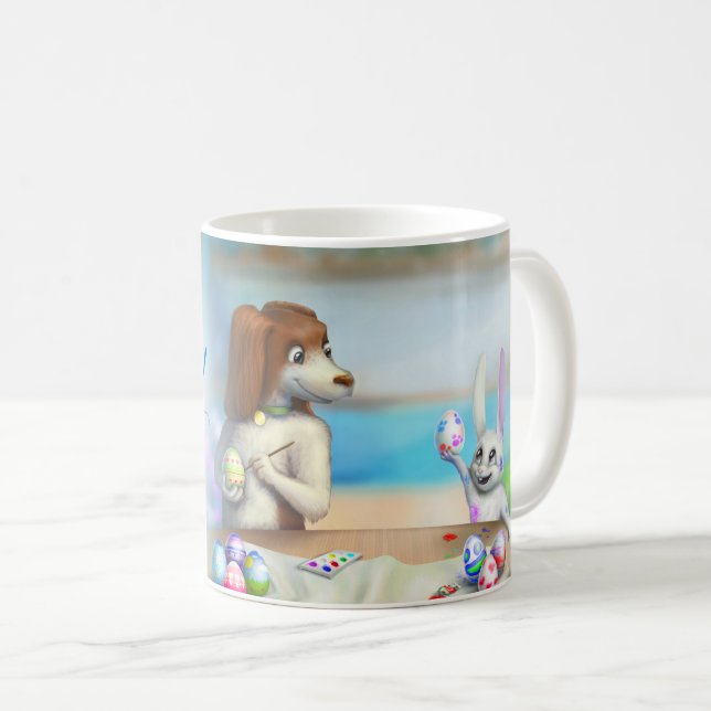 Påskmugg med söta djur kaffemugg (Framsida höger)