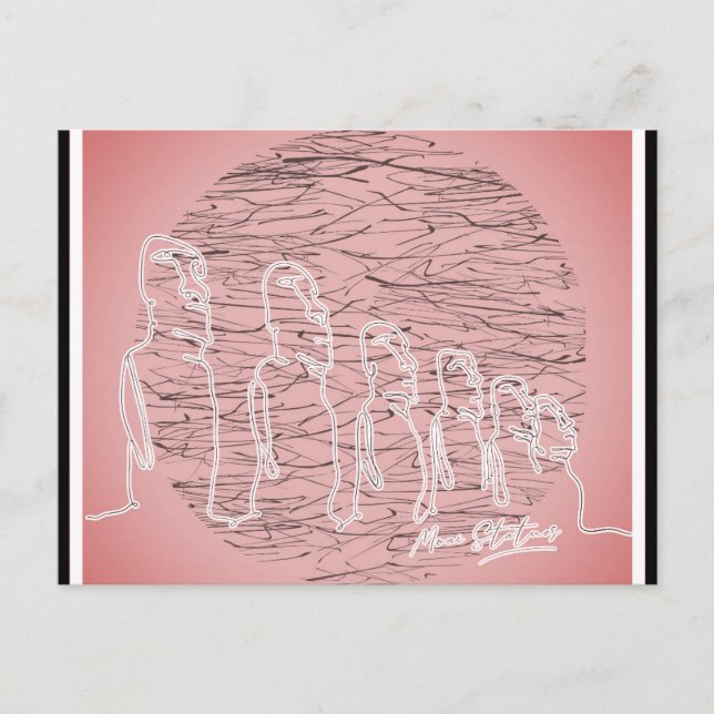 Påsköarna Moai-staty Rosa Resa Vykort (Framsida)