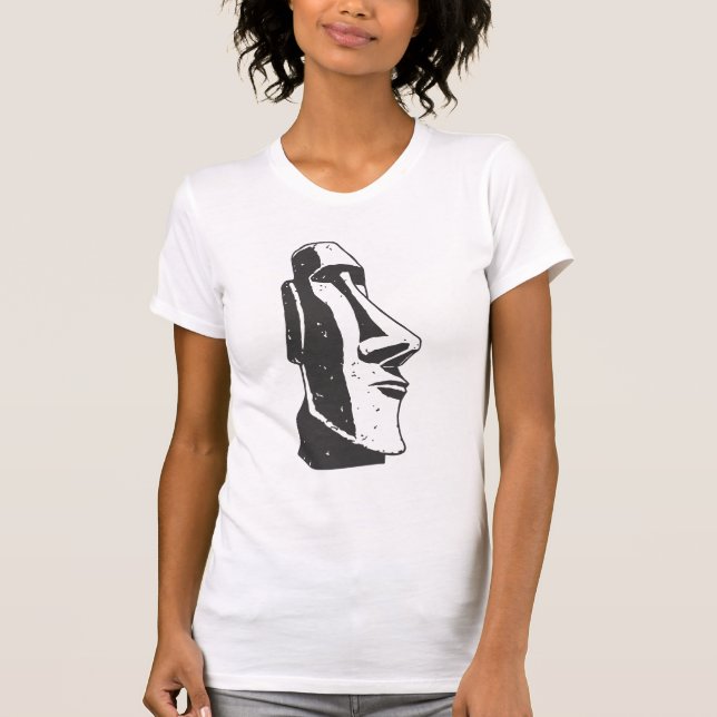 PåsköMoai Head staty Tee Shirt (Framsida)