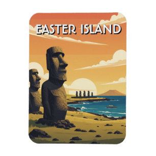 Påskön Chile Moai Resa Magnet