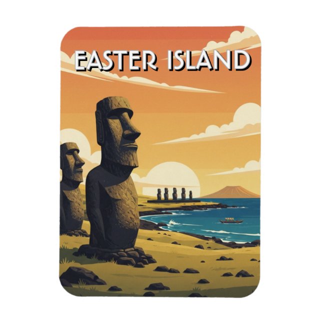 Påskön Chile Moai Resa Magnet (Vertikal)