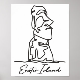 Påskön Isla De Pascua Polynesien Chile Staty Poster