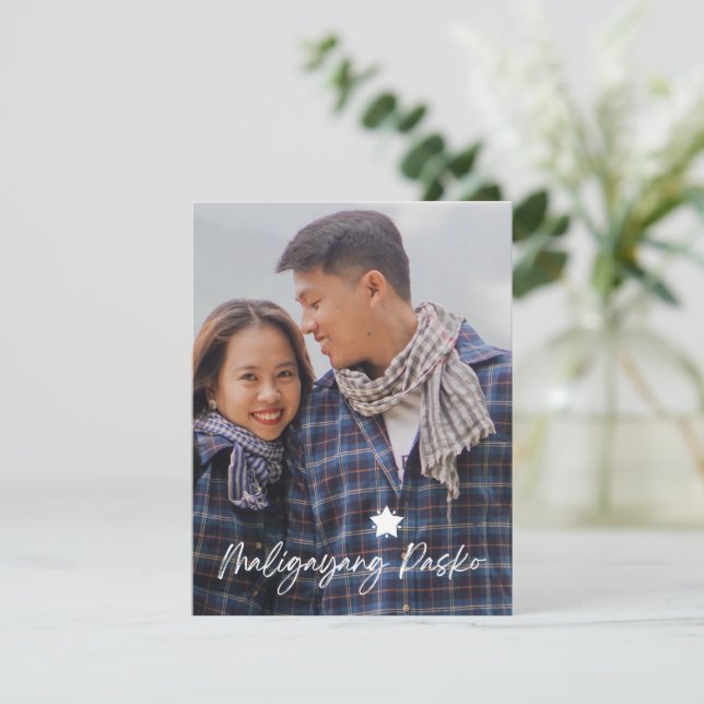 Paskong Pinoy Maligayang Pasko Parol Anteckningskort (Stående Fram)