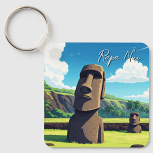 Påsköns Chile Moai Resa Nyckelring