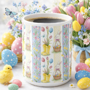 Påskpanelmönster i pastelljus  kaffemugg