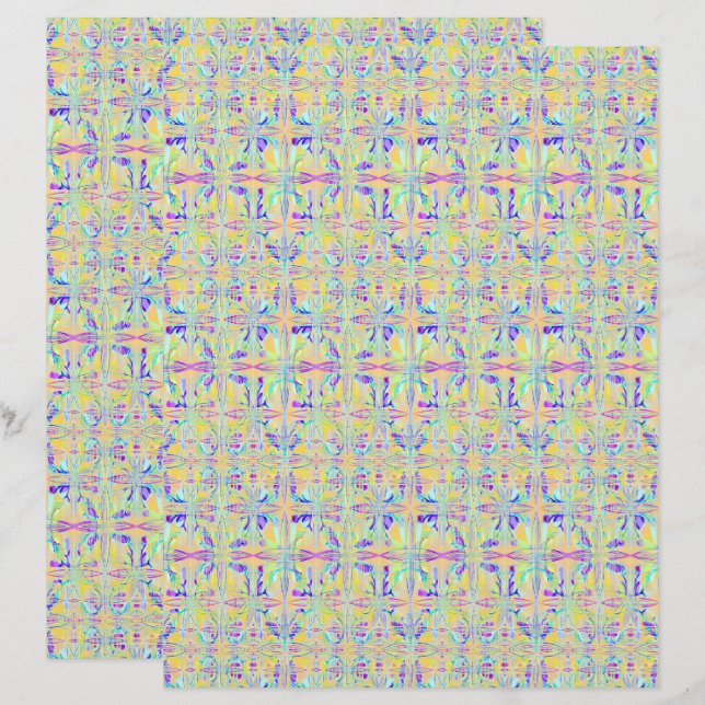 Påskpastell Abstrakt 2-sidigt Scrapbookpapper (Fram/baksida)