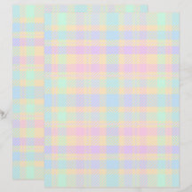 Påskpastellrutigt 2-sidigt scrapbookpapper
