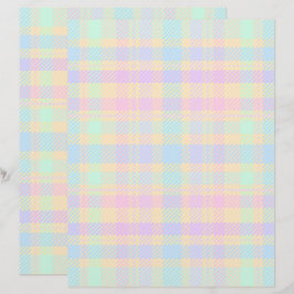 Påskpastellrutigt 2-sidigt scrapbookpapper